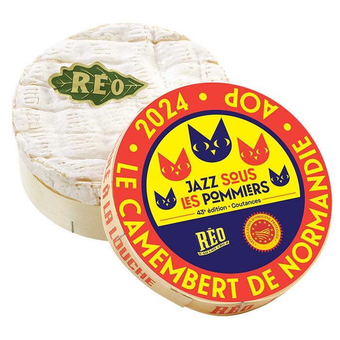 Camembert de Normandie AOP au lait cru moulé à la main Réo Jazz sous les pommiers 2024 Coutances Manche